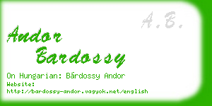 andor bardossy business card